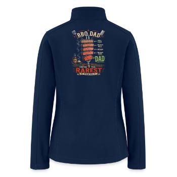 BBQ Dad Rarest Rib Stack - Women’s Soft Shell Jacket - navy - Back
