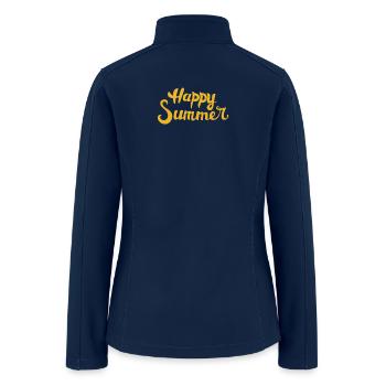 Happy Summer Handlettered Script - Women’s Soft Shell Jacket - navy - Back