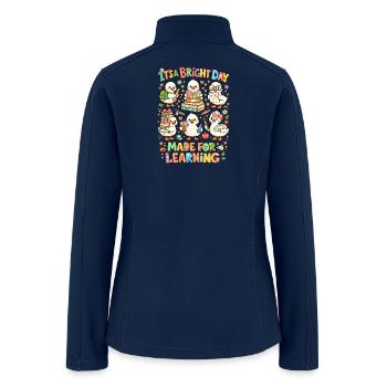 it's bright day made for learning - Women’s Soft Shell Jacket - navy - Back