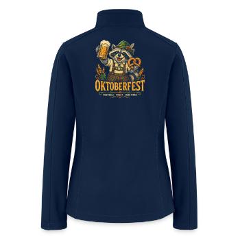 Oktoberfest Cat in Lederhosen - Women’s Soft Shell Jacket - navy - Back