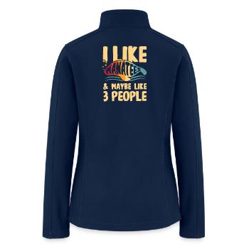 I Like Manatees And Maybe Like 3 People - Women’s Soft Shell Jacket - navy - Back