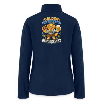 Golden Retriever Oktoberfest Cheer - Women’s Soft Shell Jacket - navy - Back