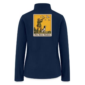 Dove Hunter Tarot Card Funny Dove Hunting - Women’s Soft Shell Jacket - navy - Back