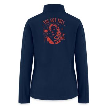 Retro Glam Toast Confidence - Women’s Soft Shell Jacket - navy - Back