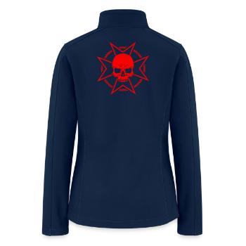 Red Skull Star Emblem - Women’s Soft Shell Jacket - navy - Back