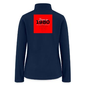 Born in 1980 - Women’s Soft Shell Jacket - navy - Back