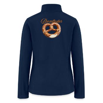 Traditional Bavarian Pretzel Design - Women’s Soft Shell Jacket - navy - Back