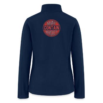 May Contain Whiskey Stamp - Women’s Soft Shell Jacket - navy - Back
