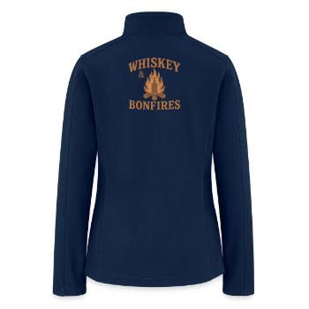 Whiskey & Bonfires - Women’s Soft Shell Jacket - navy - Back
