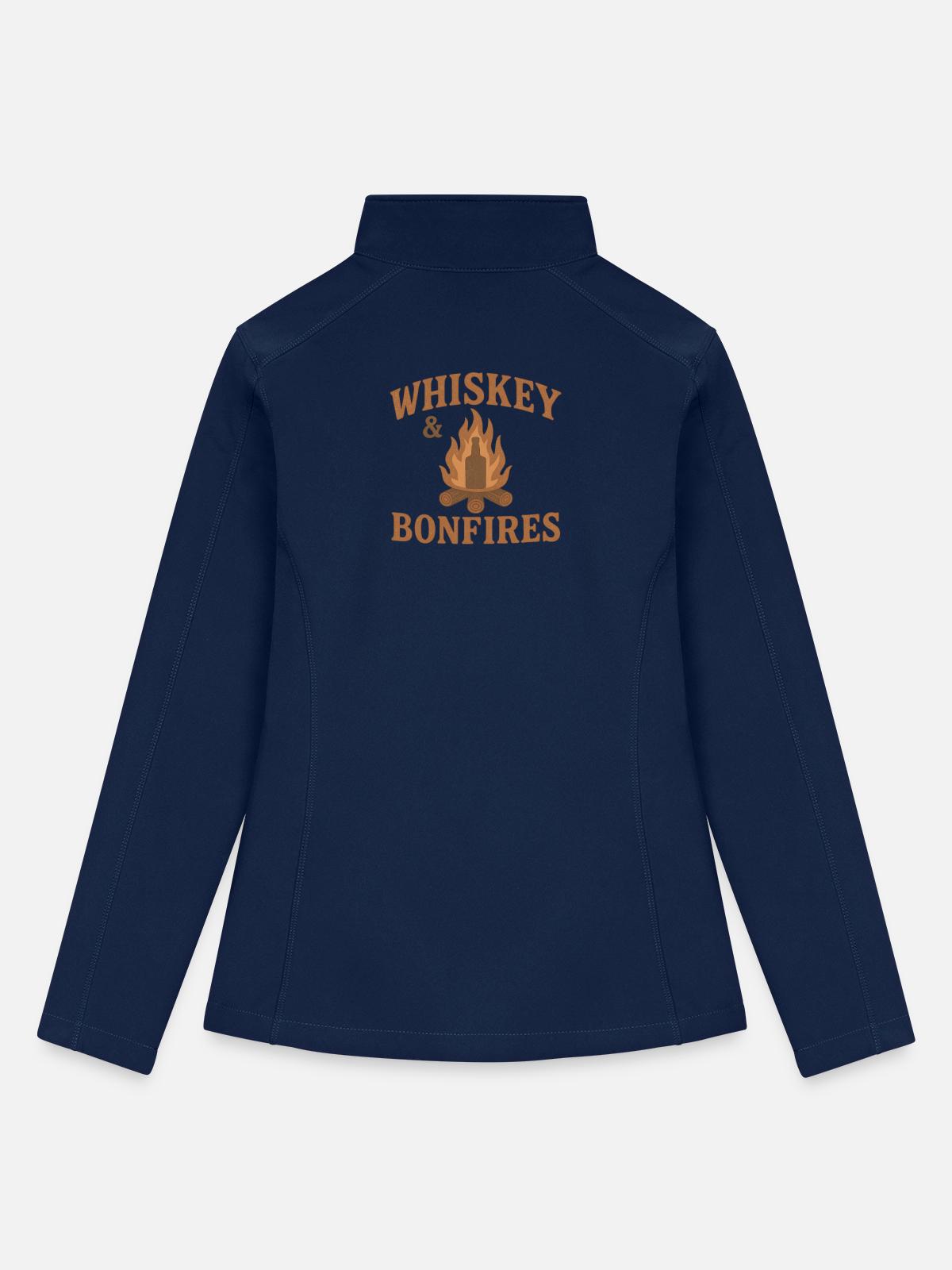 Whiskey & Bonfires - Women’s Soft Shell Jacket - navy - Back