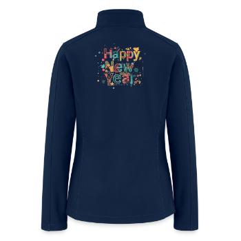 Colorful New Year Letters - Women’s Soft Shell Jacket - navy - Back