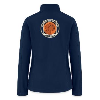 Anxious Pup On Board Please Respect Reactive Dog S - Women’s Soft Shell Jacket - navy - Back
