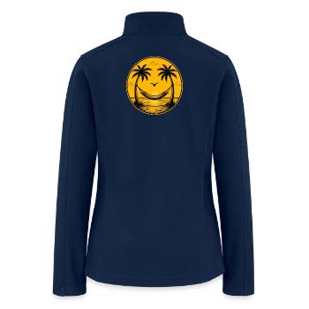 Sunset Hammock by Palm Trees - Women’s Soft Shell Jacket - navy - Back