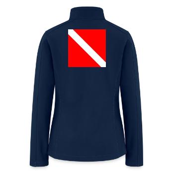 Diver Down Flag Scuba Diving Snorkeling Safety - Women’s Soft Shell Jacket - navy - Back