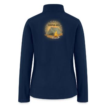Campfire Glow Camping Scene - Women’s Soft Shell Jacket - navy - Back