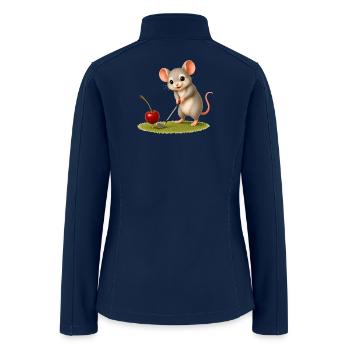 Cute Mouse Playing Golf - Women’s Soft Shell Jacket - navy - Back