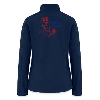 Bull Sommelier in Top Hat - Women’s Soft Shell Jacket - navy - Back