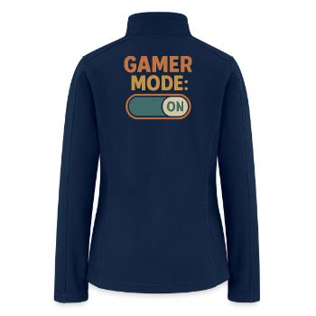 Gamer Mode On Screen Print - Women’s Soft Shell Jacket - navy - Back