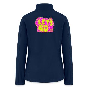 Neon Glitch Burst - Women’s Soft Shell Jacket - navy - Back