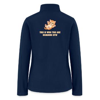 Stop Bombing Anti War Crying Kitten - Women’s Soft Shell Jacket - navy - Back