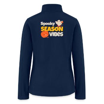 Spooky Season Vibes Halloween Design - Women’s Soft Shell Jacket - navy - Back