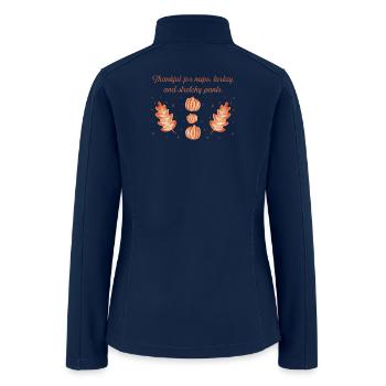 Thankful for Naps and Turkey - Women’s Soft Shell Jacket - navy - Back