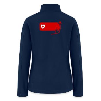 Lovely YouTube Inspired Subscribe Flat Icon - Women’s Soft Shell Jacket - navy - Back