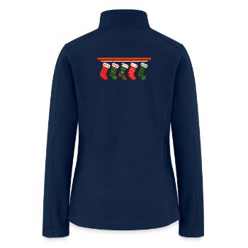christmas socks t shirt design - Women’s Soft Shell Jacket - navy - Back