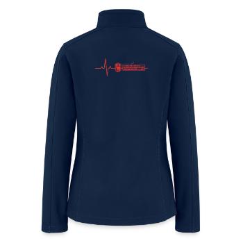 Computer Gaming Lover Heartbeat Retro Pc Gamer  - Women’s Soft Shell Jacket - navy - Back