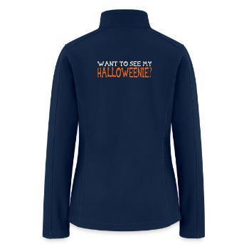 Want To See My Halloweenie Tshirt - Women’s Soft Shell Jacket - navy - Back