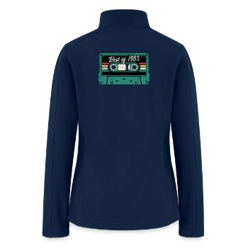 Best of 1983 Retro Cassette - Women’s Soft Shell Jacket - navy - Back