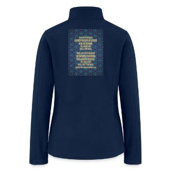 Good Deeds, Wisdom - Women’s Soft Shell Jacket - navy - Back