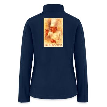 Vintage Watercolor Chef Portrait - Women’s Soft Shell Jacket - navy - Back
