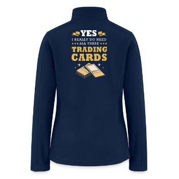 Trading Card Game Trading Cards - Women’s Soft Shell Jacket - navy - Back