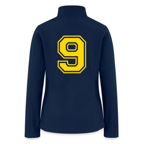 Number 9 in a classic athletic collegiate font - Women’s Soft Shell Jacket