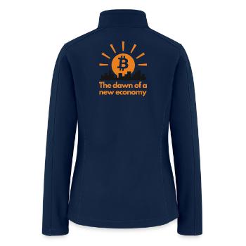 Bitcoin Sunrise – The Dawn of a New Economy - Women’s Soft Shell Jacket - navy - Back
