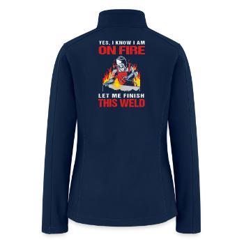 Construction Worker Metal Welder - Women’s Soft Shell Jacket - navy - Back