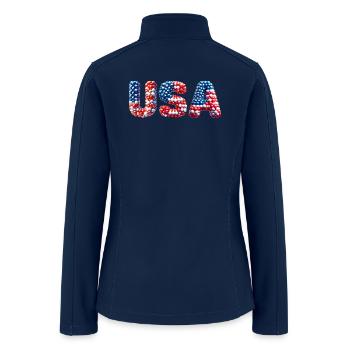 USA lettering in national colors 🎈 Balloon design - Women’s Soft Shell Jacket - navy - Back