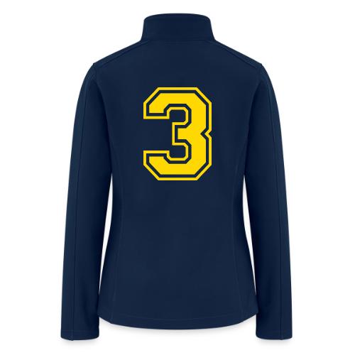 Number 3 in a classic athletic collegiate font - Women’s Soft Shell Jacket