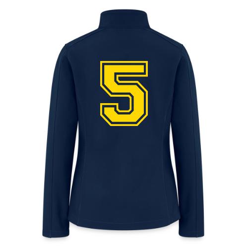 Number 5 in a classic athletic collegiate font - Women’s Soft Shell Jacket