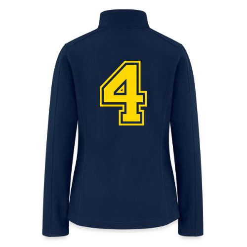 Number 4 in a classic athletic collegiate font - Women’s Soft Shell Jacket