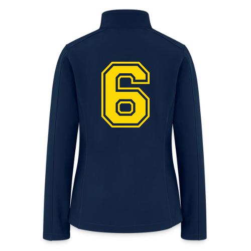 Number 6 in a classic athletic collegiate font - Women’s Soft Shell Jacket