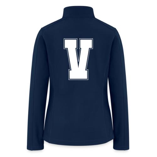 White Letter V – Varsity Alphabet Monogram - Women’s Soft Shell Jacket