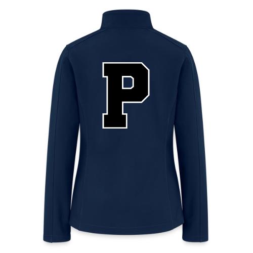 Varsity Letter P Athletic Alphabet Design - Women’s Soft Shell Jacket
