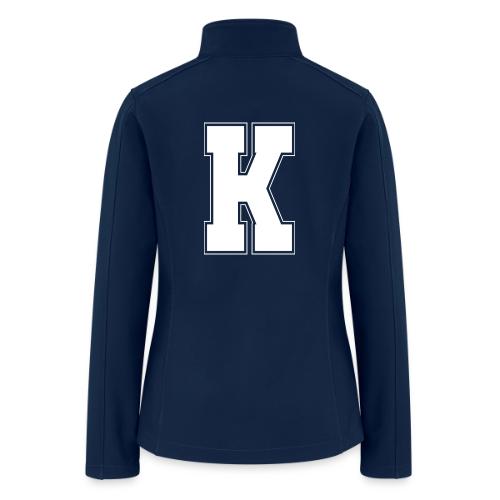 White Letter K – Varsity Alphabet Monogram - Women’s Soft Shell Jacket