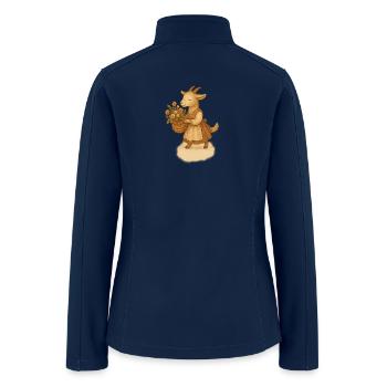 Pastel Meadow Gardener Goat - Women’s Soft Shell Jacket - navy - Back