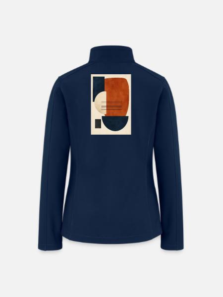 Geometric Modernist Shapes - Women’s Soft Shell Jacket - navy