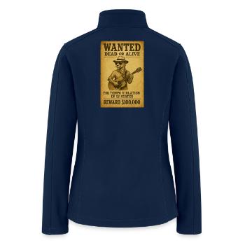 Cheetah Outlaw Poster Guitar Serenade - Women’s Soft Shell Jacket - navy - Back