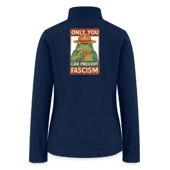 Frog Shield Against Fascism - Women’s Soft Shell Jacket - navy - Back