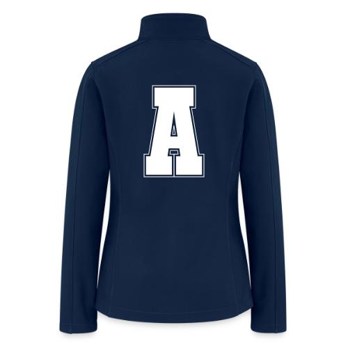 White Letter A – Varsity Alphabet Monogram - Women’s Soft Shell Jacket